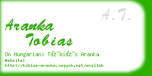 aranka tobias business card